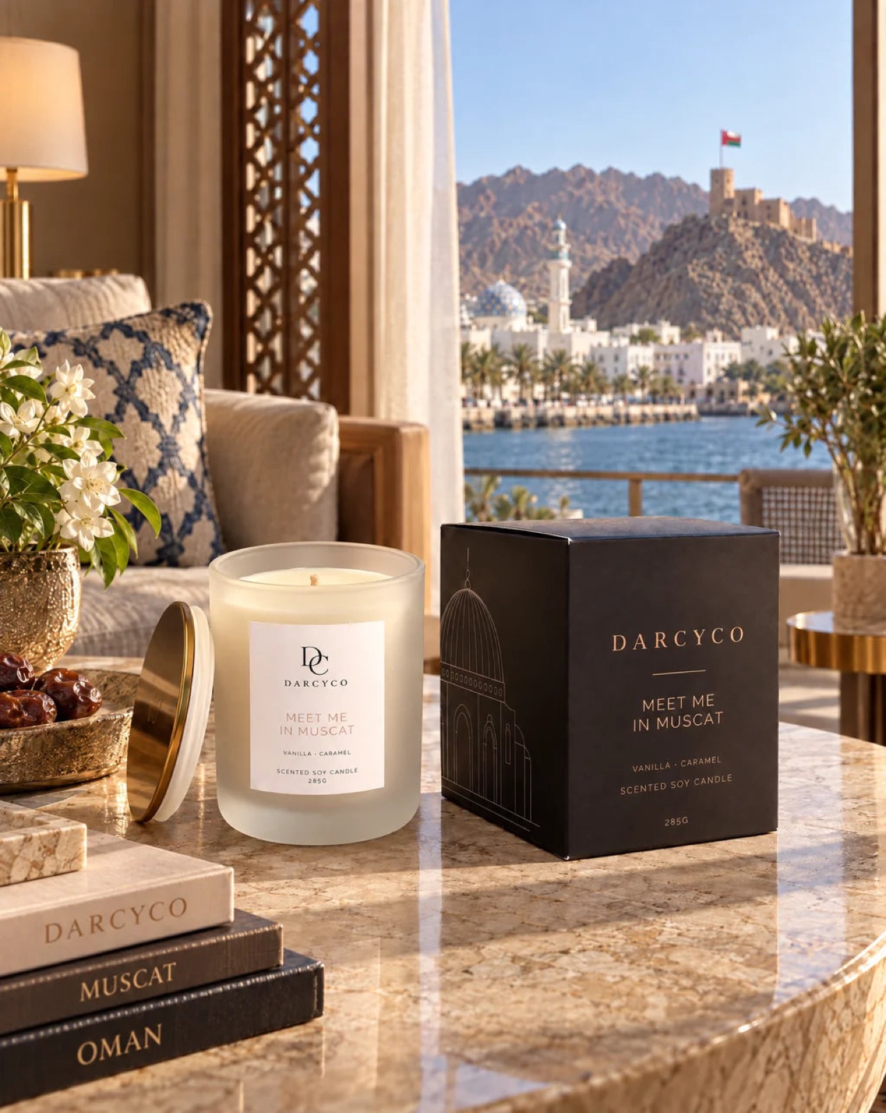 Meet Me in Muscat on a terrace overlooking Muscat