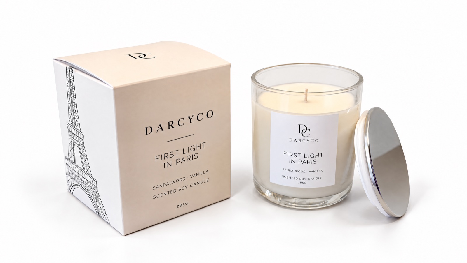 First Light in Paris candle, unlit